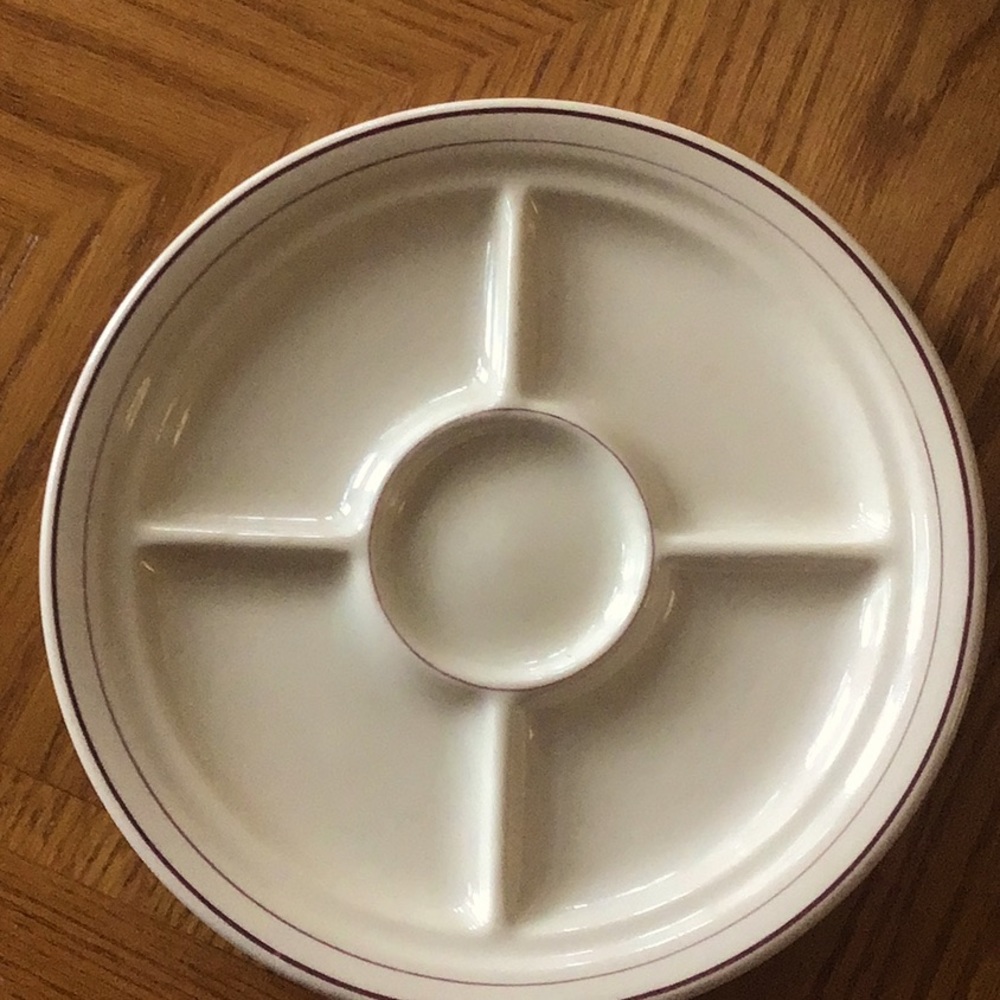 Set of 2 Vintage Carr China divider fondue plates - Picture 4 of 5